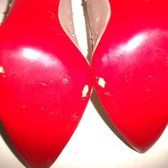 Auth.Christian Louboutin NEAR-NEW "Follies Strassita" High Heel (100mm) Pumps - Picture 13 of 15